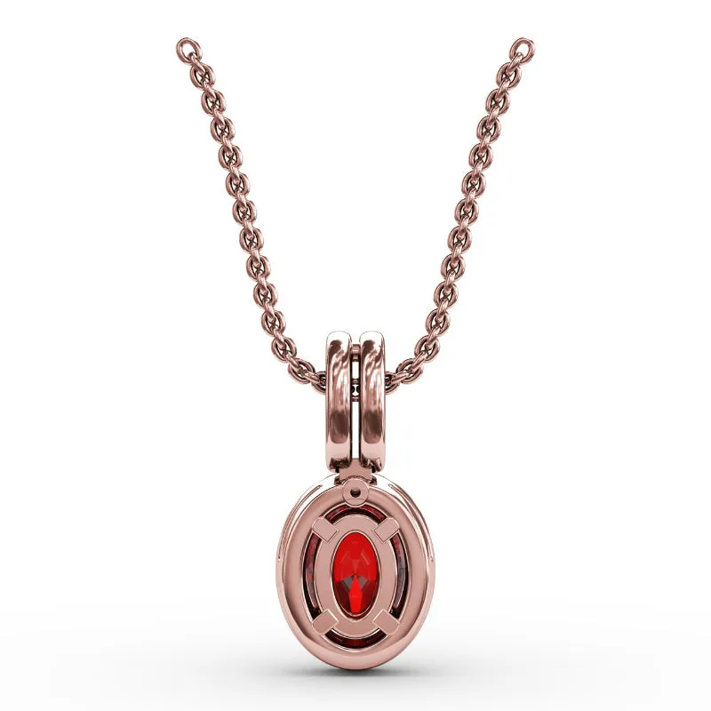 Fana Sophisticated Ruby and Diamond Pendant