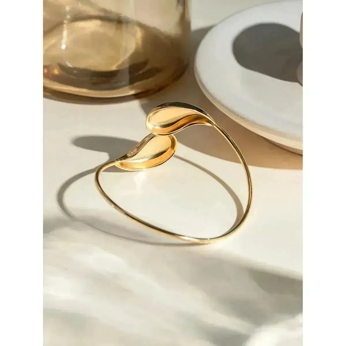 Fashion Jewelry 18K Gold Stainless Steel Irregular Drop-shaped Bracelet for Women Wedding Bracelet