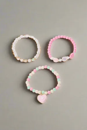 Girls Assorted Embellished Bracelet Set (3 Piece)