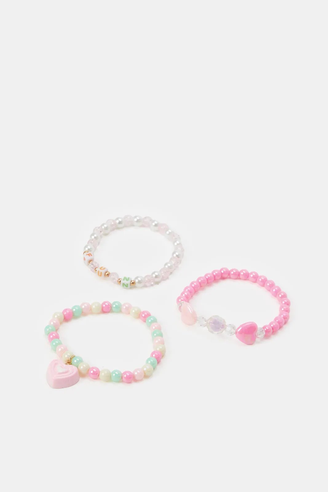 Girls Assorted Embellished Bracelet Set (3 Piece)