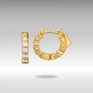 Gold 0.46ct 10-2.25mm Round Hoop with Safety Clasp Diamond Earrings - Model XE3258AA