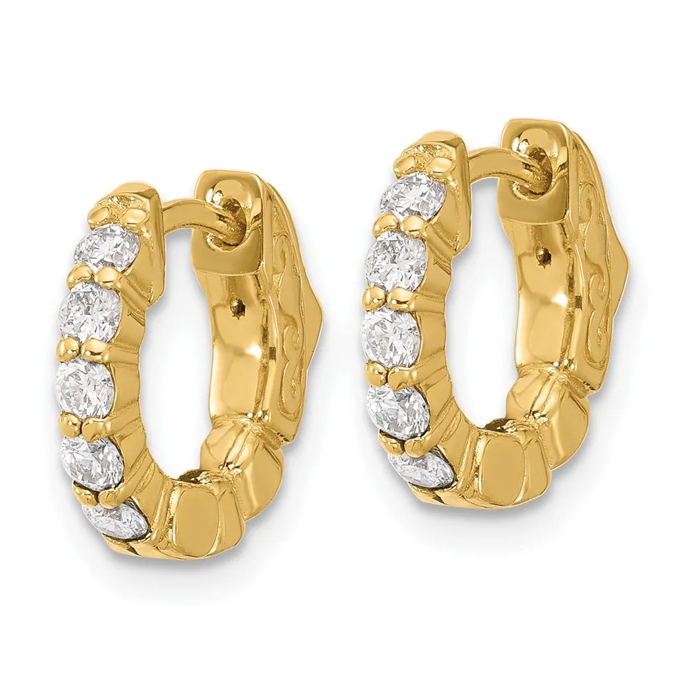 Gold 0.46ct 10-2.25mm Round Hoop with Safety Clasp Diamond Earrings - Model XE3258AA