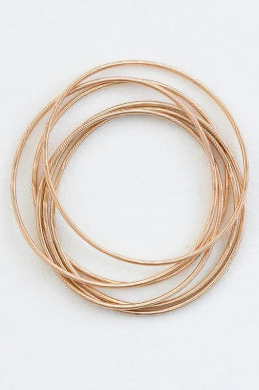 Gold Guitar String Bracelet Set