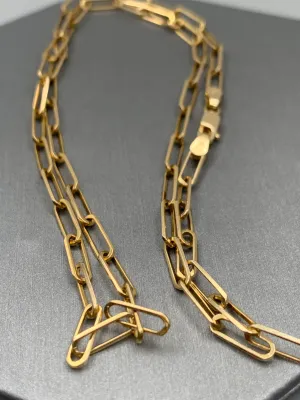 Gold Paper Clip Chain (14K 6.2g)