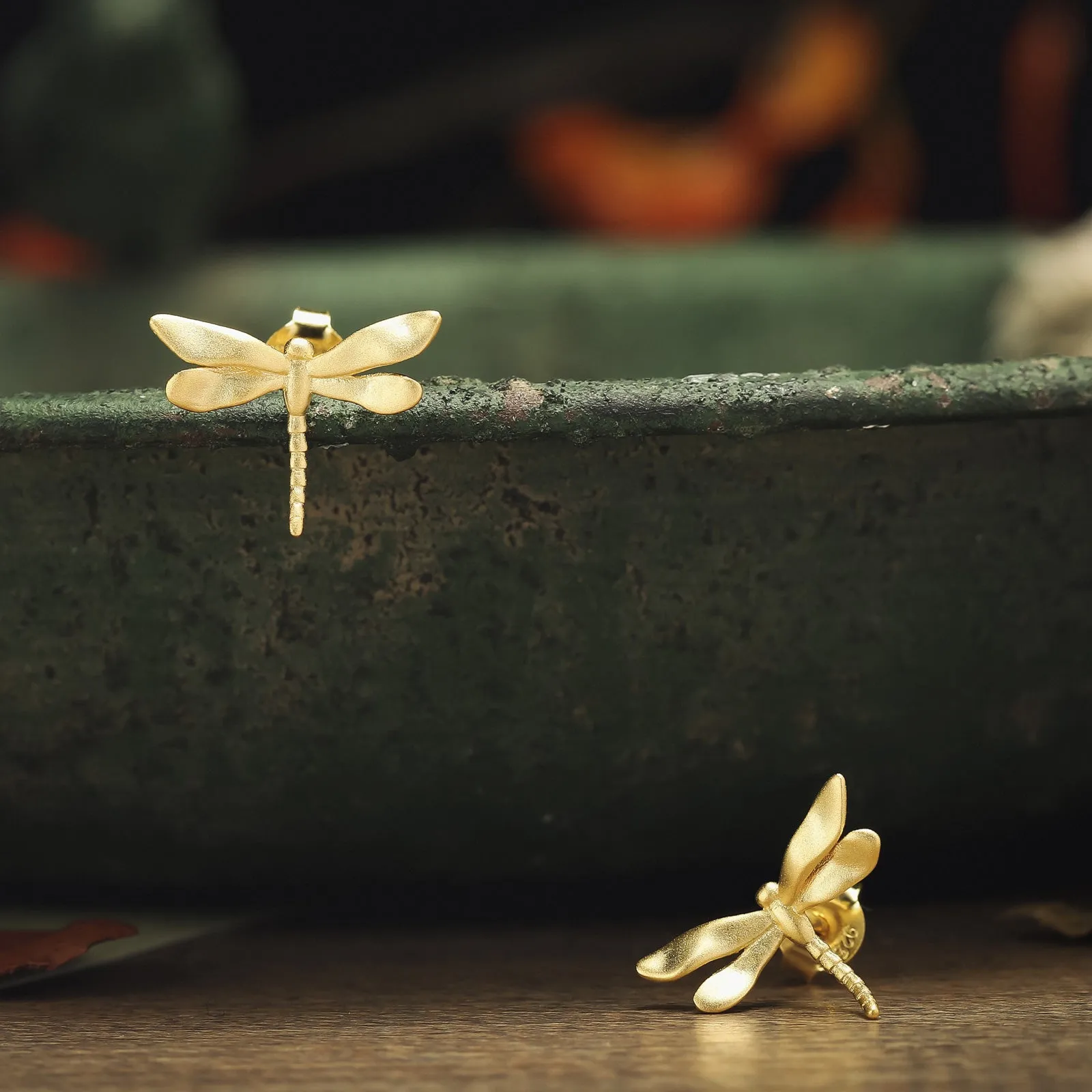 Golden Dragonfly Earrings