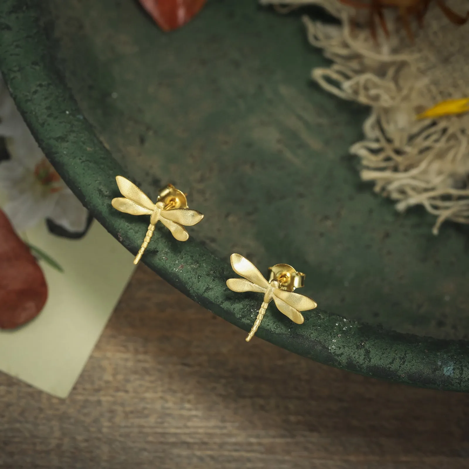 Golden Dragonfly Earrings