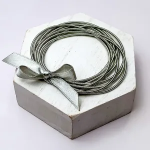 Guitar String Bracelets with Bow in Grey