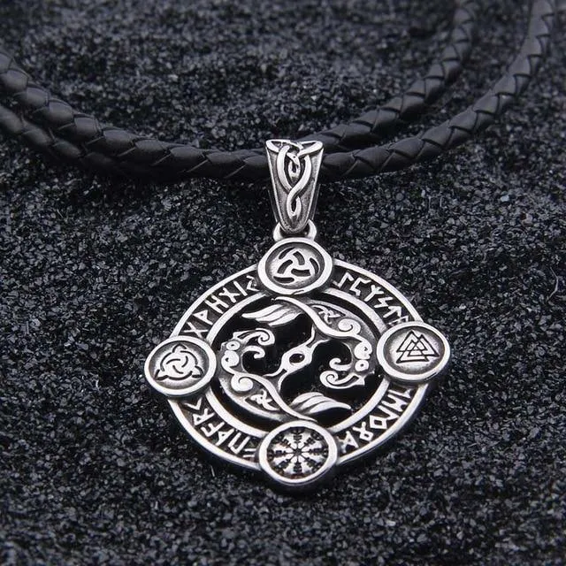 Huginn And Muninn Viking Raven Necklace