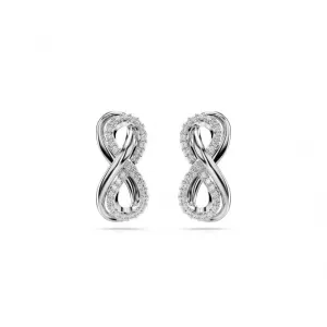 Hyperbola White Rhodium Plated Infinity Stud Earrings 5687269