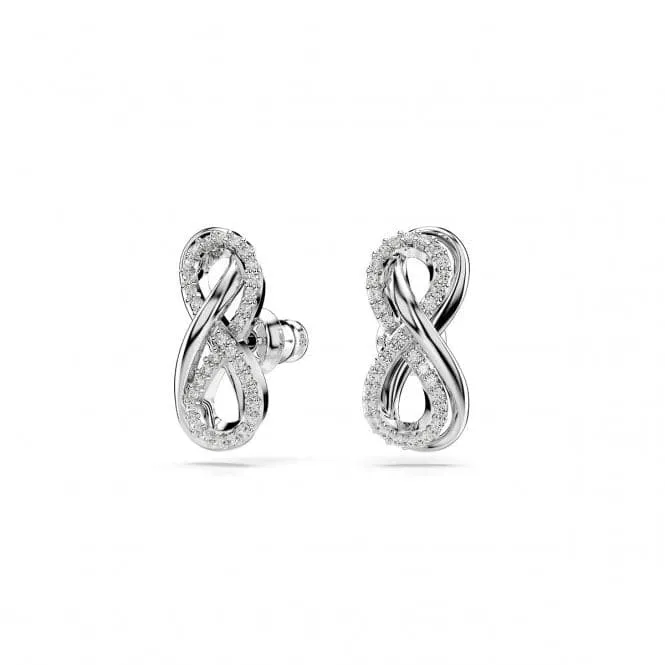 Hyperbola White Rhodium Plated Infinity Stud Earrings 5687269