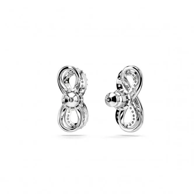 Hyperbola White Rhodium Plated Infinity Stud Earrings 5687269