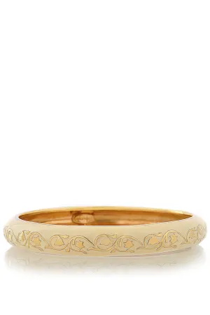 ISHARYA FLORENTINE Cream Enamel Bangle Bracelet