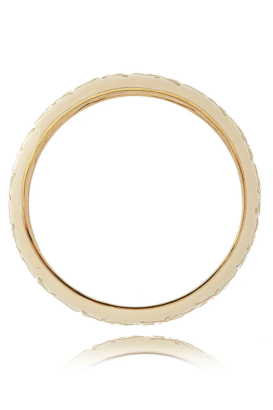 ISHARYA FLORENTINE Cream Enamel Bangle Bracelet