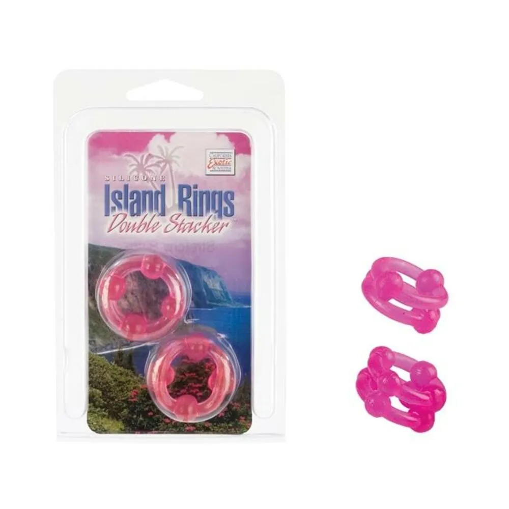 Island Double Stacker Rings -Pink