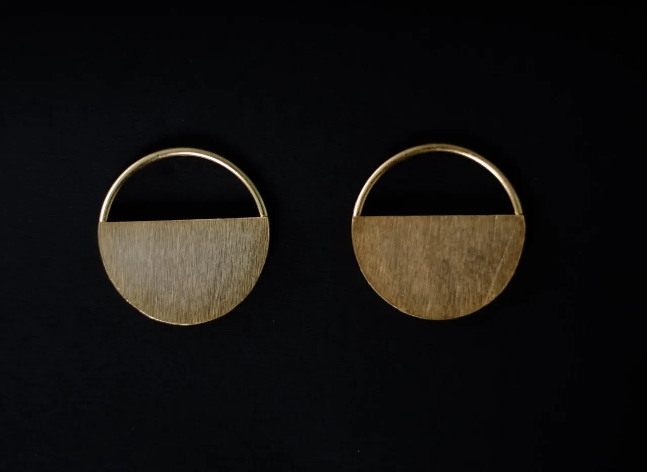 jewelry - berserk - gold plated half moon earrings