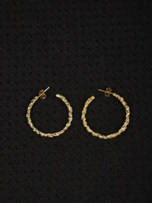 jewelry - berserk - Gold Plated Textured Hoops