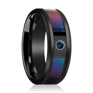 KLEIN | Ceramic Ring Blue & Purple and Alexandrite Setting