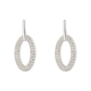 KNIGHT & DAY - Silver Oval Drop Earrings