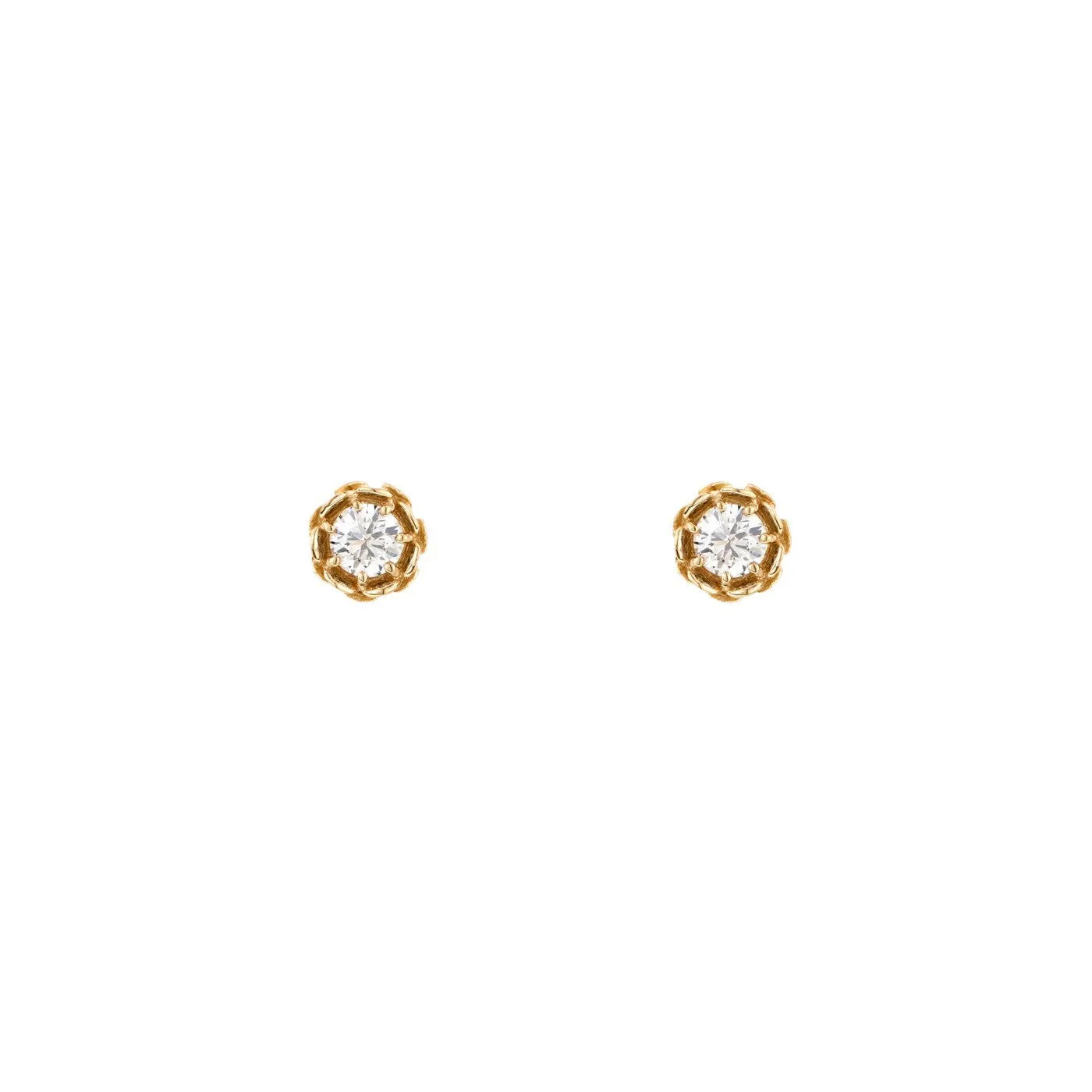 Large Diamond Lotus Flower Earrings