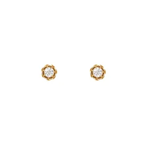 Large Diamond Lotus Flower Earrings