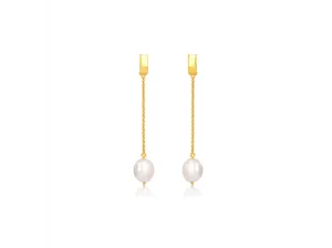 Lola Knight - Ada - Minimal Bridal Pearl Earrings - 18CT Gold