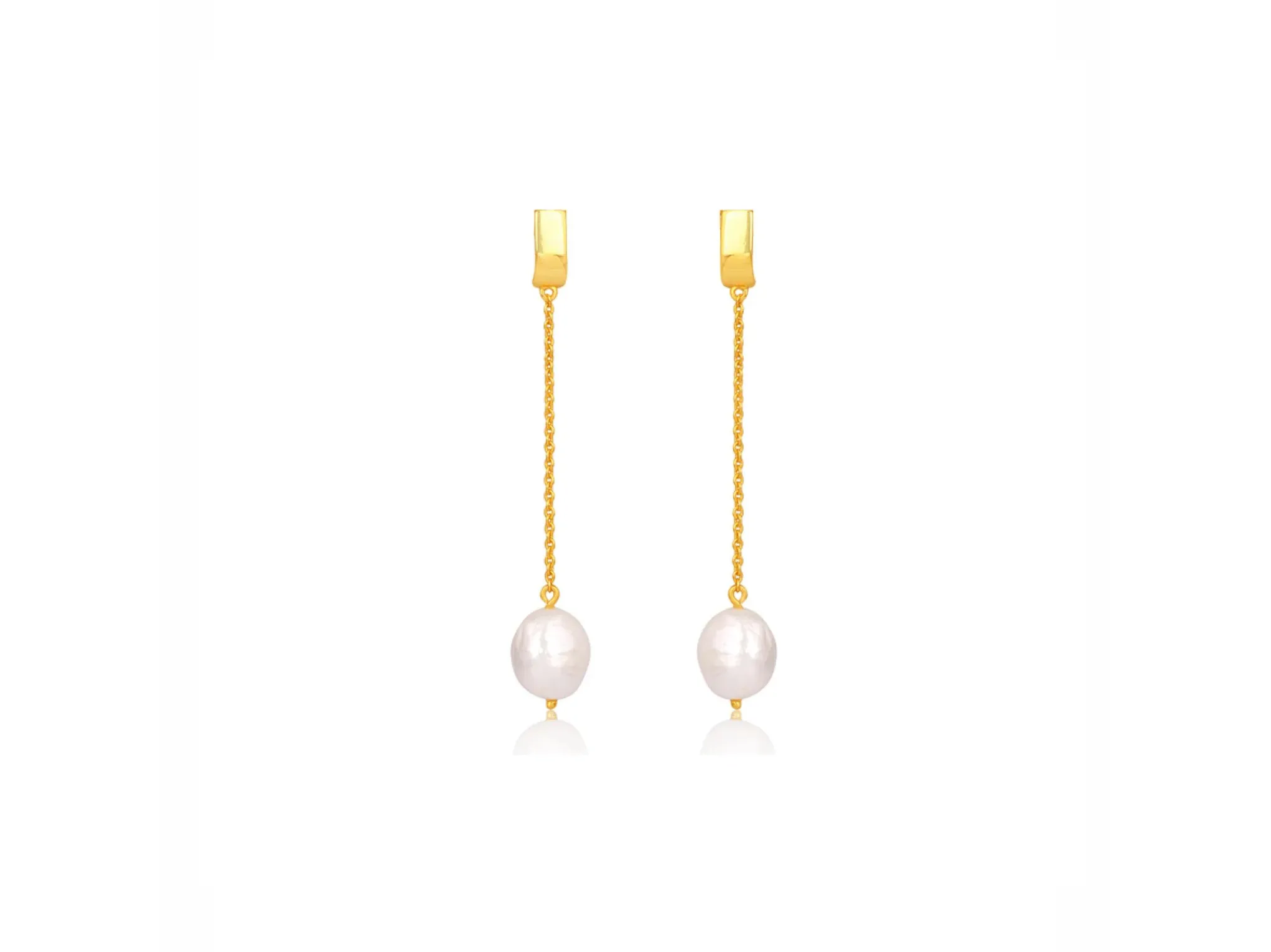 Lola Knight - Ada - Minimal Bridal Pearl Earrings - 18CT Gold