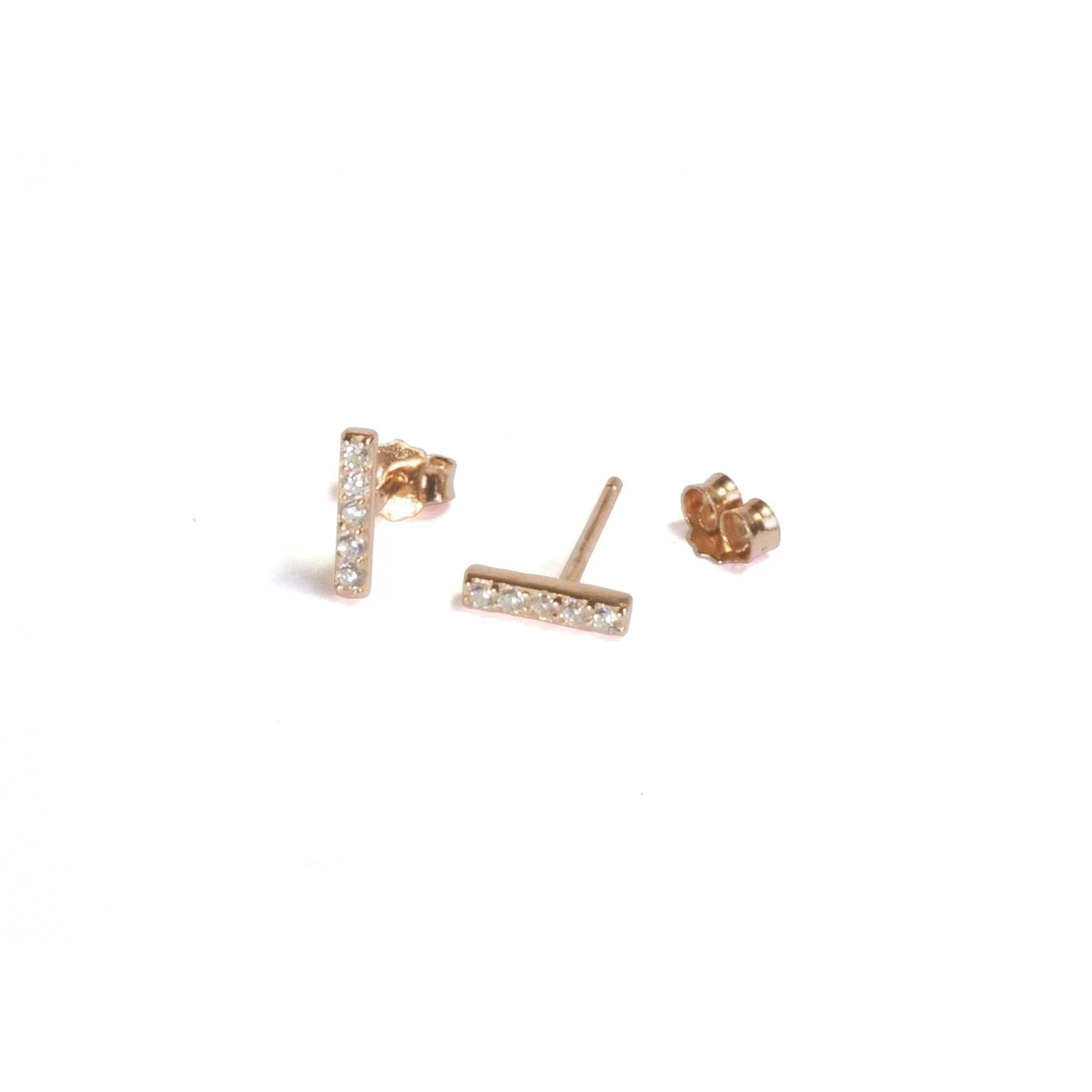 Medium CZ Bar Studs