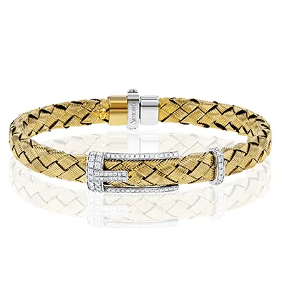 Men's Buckle Bracelet In 18k Gold With Diamonds