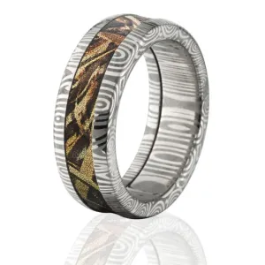 Men's Max 5 Camo Rings, Max5 Damascus Camo Bands