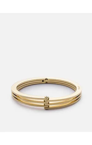 Miansai Polished Gold Plated Offset Cuff