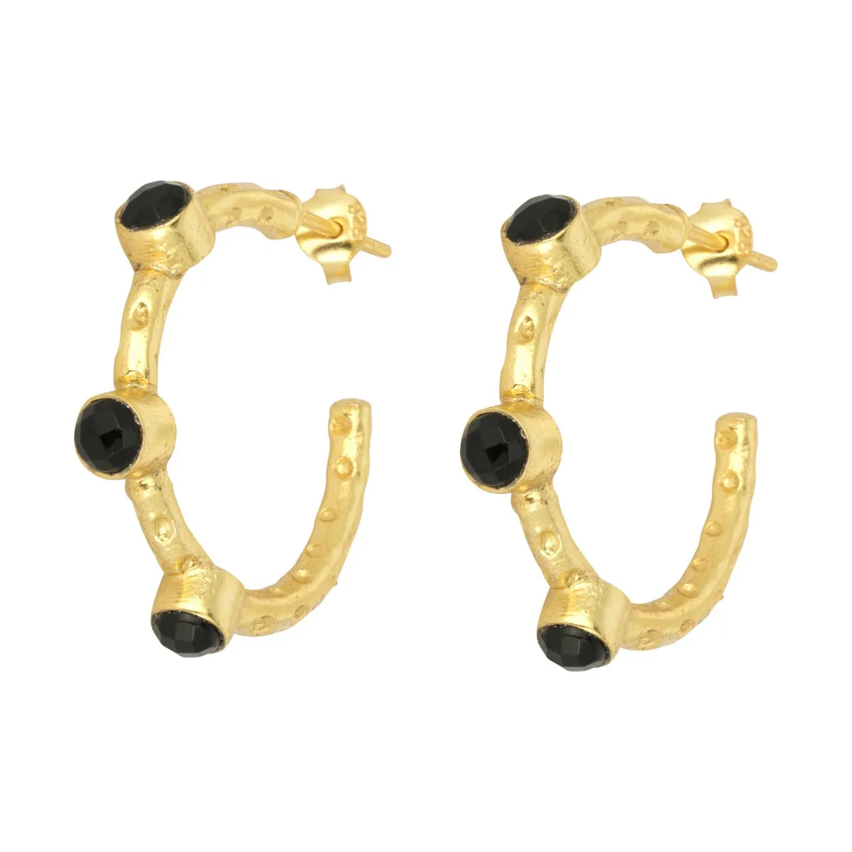 Mini Cruise Black Onyx Hoops