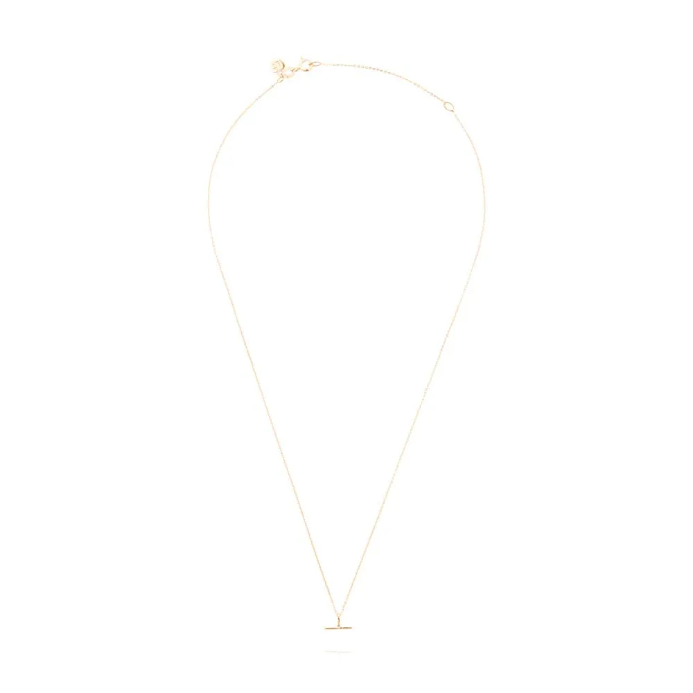 Mini T-Bar Necklace - Gold