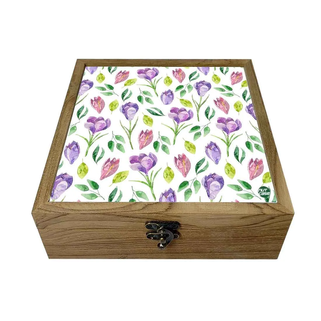 Nutcase Designer Jewellery Organisers Wooden - Unique Gifts -Purple Flower