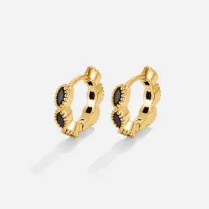 Onyx Tiny Hoop Earrings