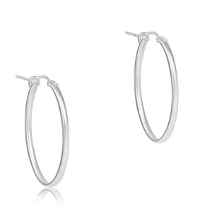 Oval Sterling 1" Hoop- Smooth