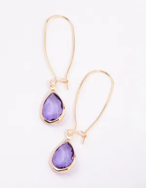 Purple Classic Hook Pear Drop Earrings