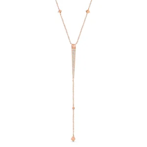 R.08® Pointe Lariat Necklace | Rose Gold