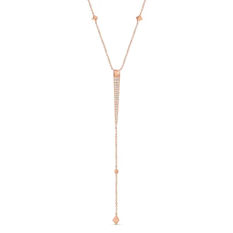 R.08® Pointe Lariat Necklace | Rose Gold