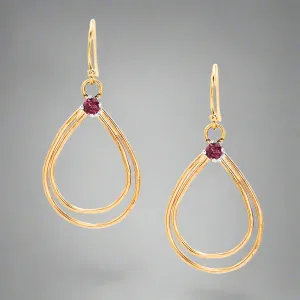 Rhodolite Dewdrop Earrings