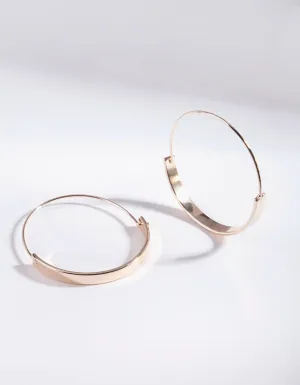 Rose Gold Bar Hoop Earrings