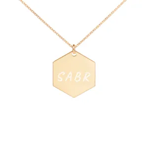 SABR - Engraved Silver Hexagon Necklace