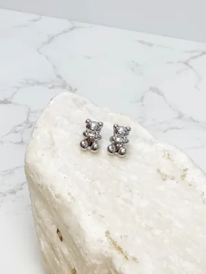 Silver Gummy Bear Stud Earrings