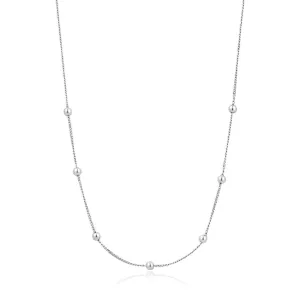 Silver Modern Beaded Necklace