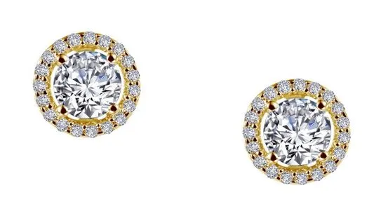 Simulated Diamond Halo Earrings E0328CLG