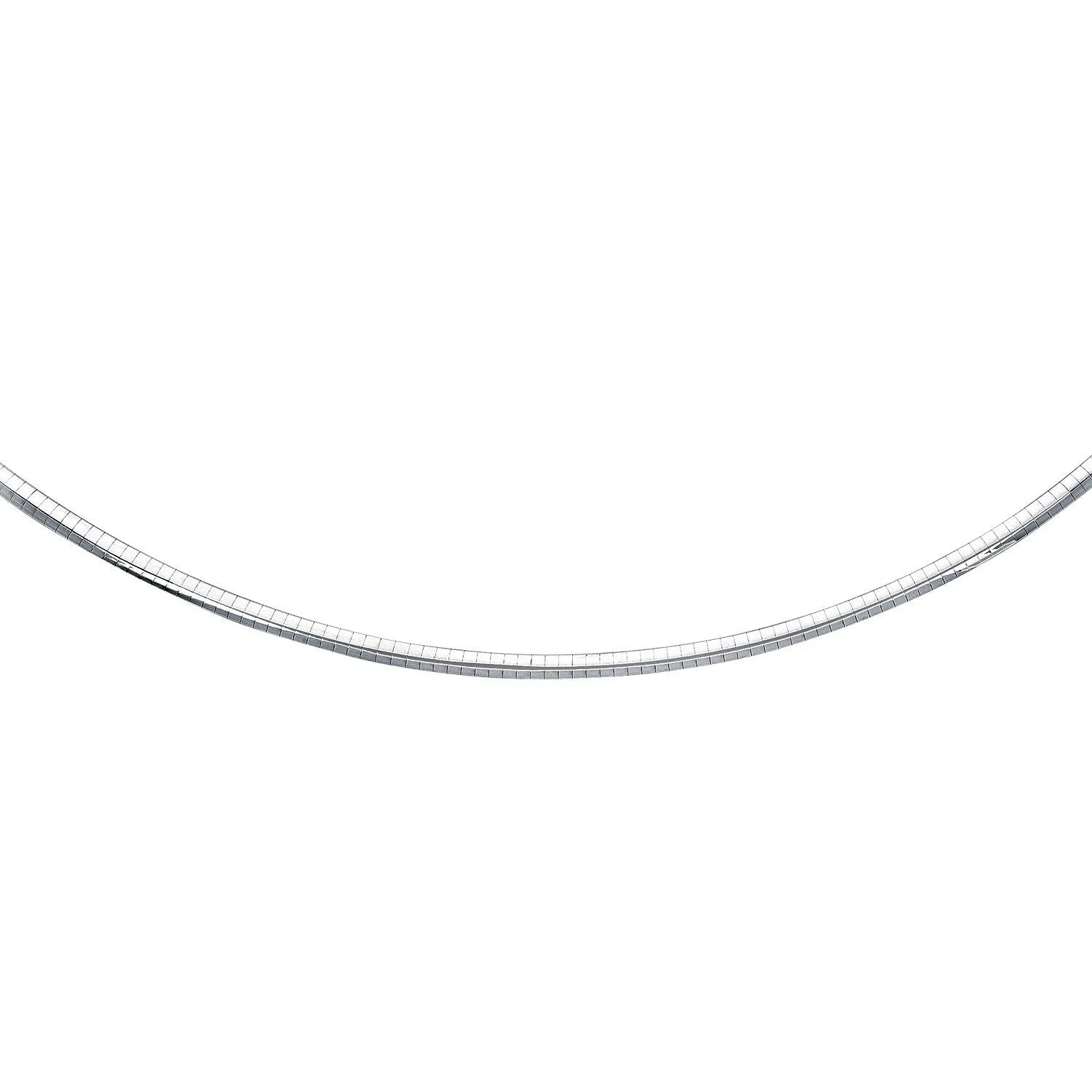 Size: 20'' - Sterling Silver Classic Omega Chain Necklace (4.0mm)