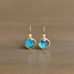 Small Labradorite Navette Earrings