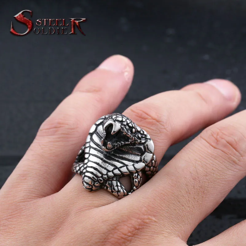 Steel soldier Super Fashion Stainlesss Steel Personality Jewelry Punk Unique Snake Ring