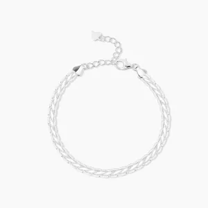 Sterling Silver Braided Chain Adjustable Bracelet