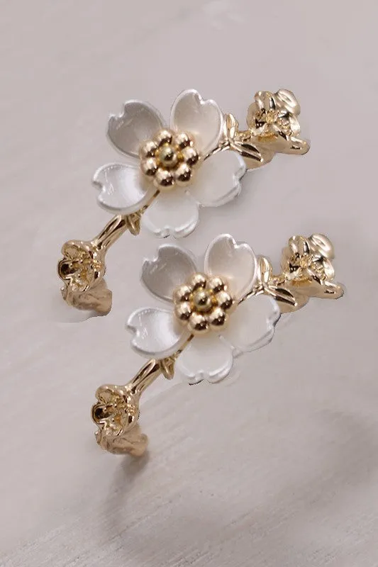 Total Zen Pearl & Flower Hoop Earrings