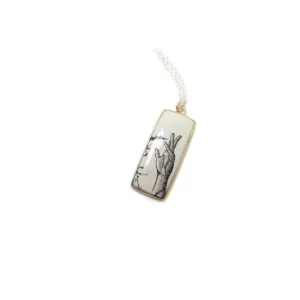 Touch The Spindle Variscite Scrimshaw Necklace